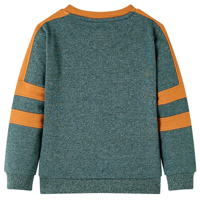 Sweatshirt til børn mørkegrønmeleret str. 92
