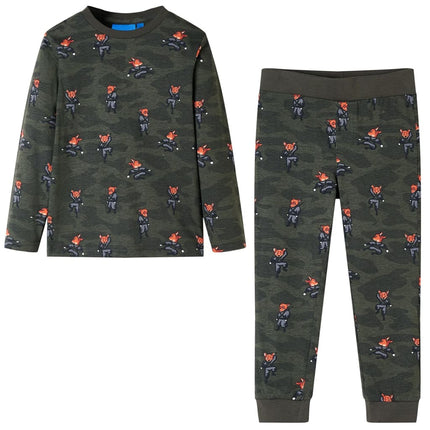 Pyjamas til børn str. 128 kakifarvet