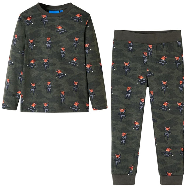 Pyjamas til børn str. 128 kakifarvet