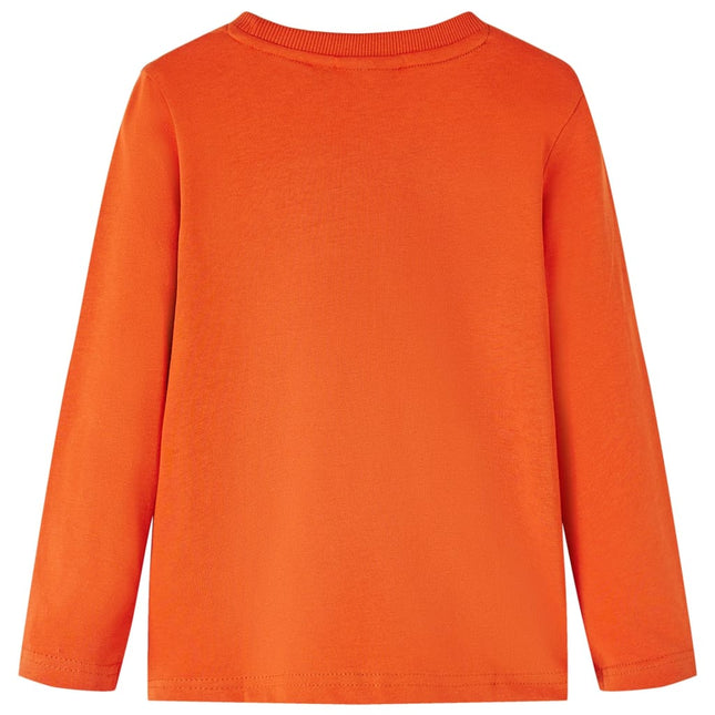 Langærmet T-shirt til børn str. 116 orange