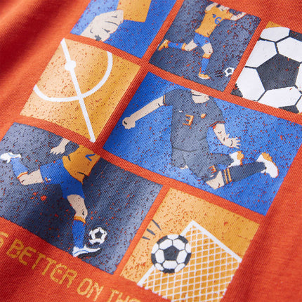 Langærmet T-shirt til børn str. 116 orange