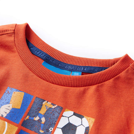 Langærmet T-shirt til børn str. 128 orange