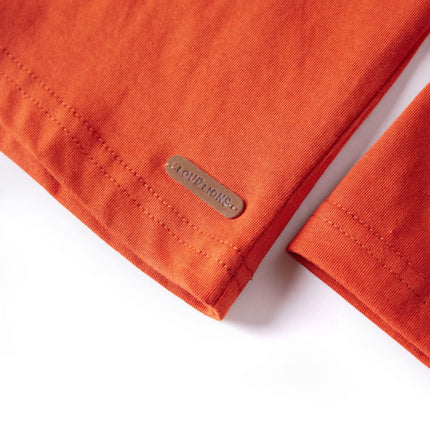 Langærmet T-shirt til børn str. 128 orange
