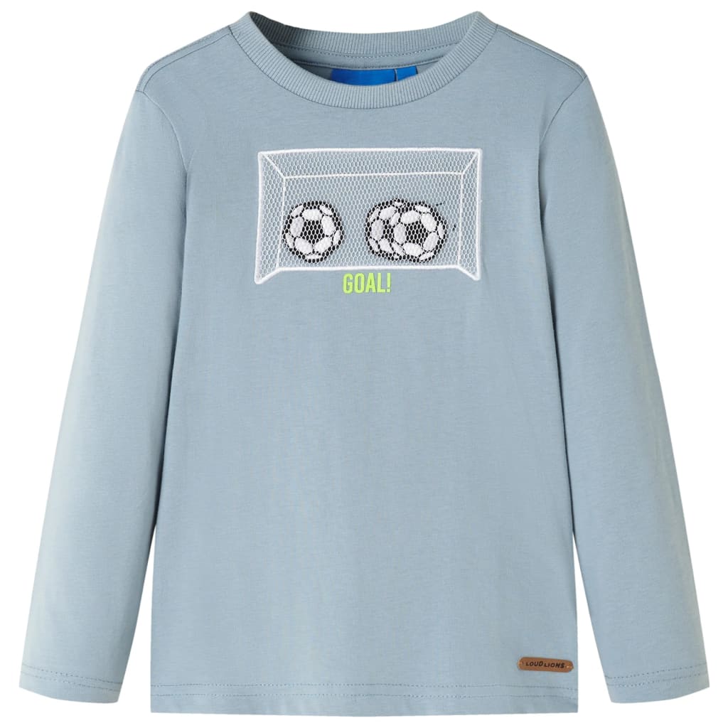 Langærmet T-shirt til børn str. 92 lyseblå