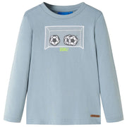 Langærmet T-shirt til børn str. 92 lyseblå