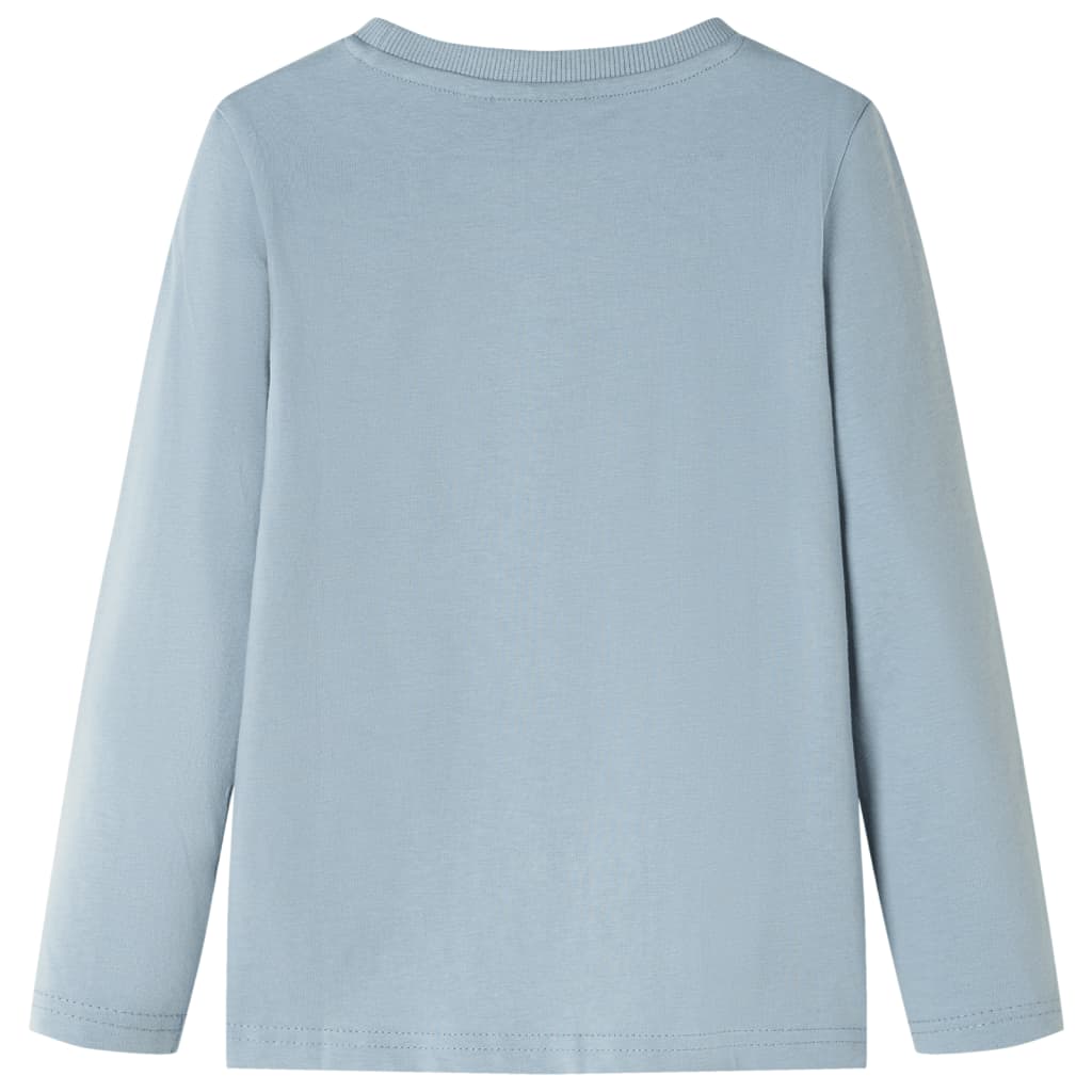 Langærmet T-shirt til børn str. 92 lyseblå