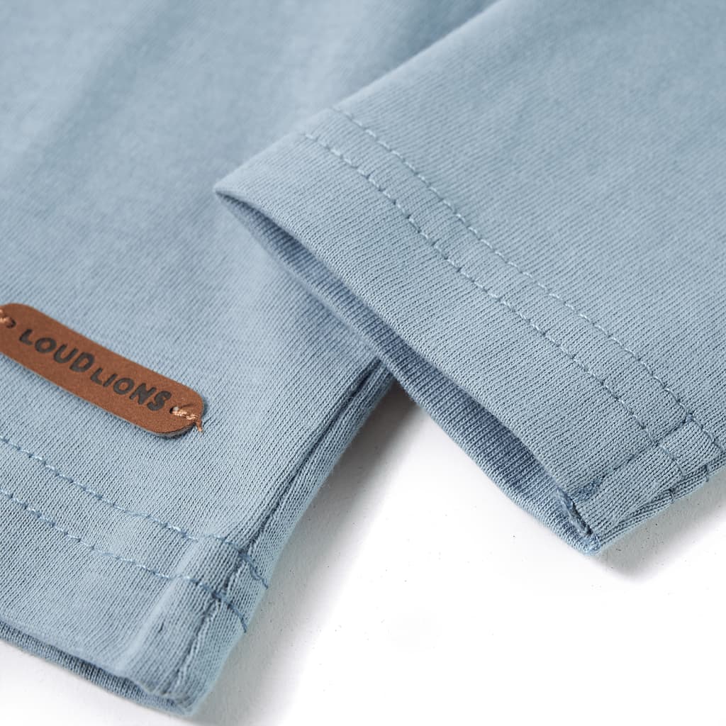 Langærmet T-shirt til børn str. 92 lyseblå