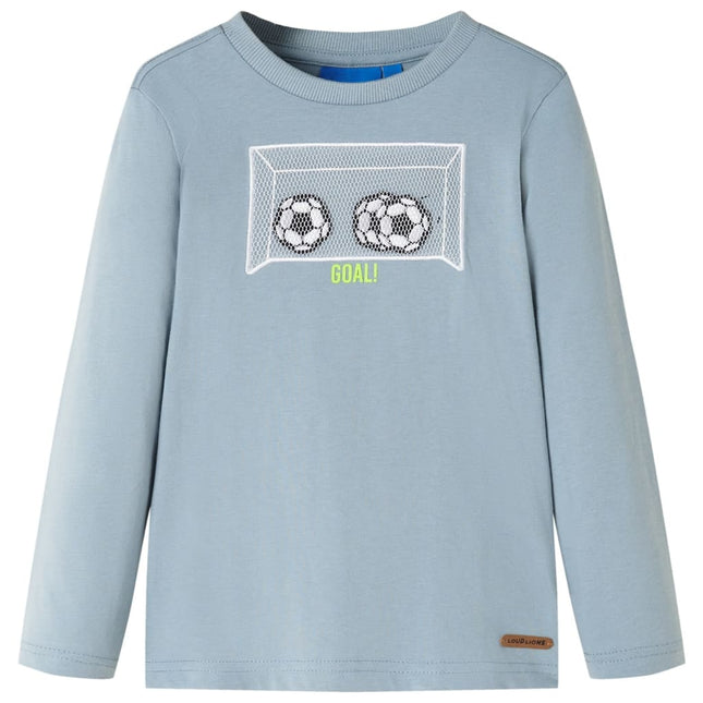 Langærmet T-shirt til børn str. 104 lyseblå