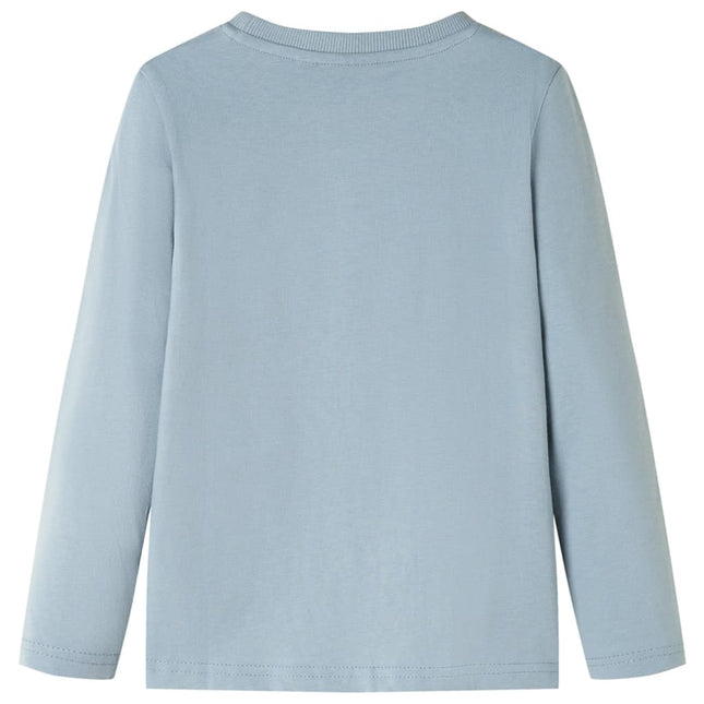 Langærmet T-shirt til børn str. 128 lyseblå
