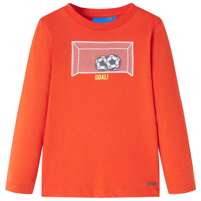 Langærmet T-shirt til børn str. 104 orange