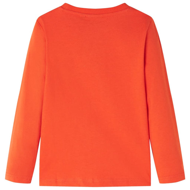 Langærmet T-shirt til børn str. 104 orange
