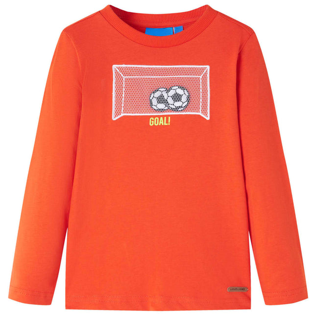 Langærmet T-shirt til børn str. 116 orange