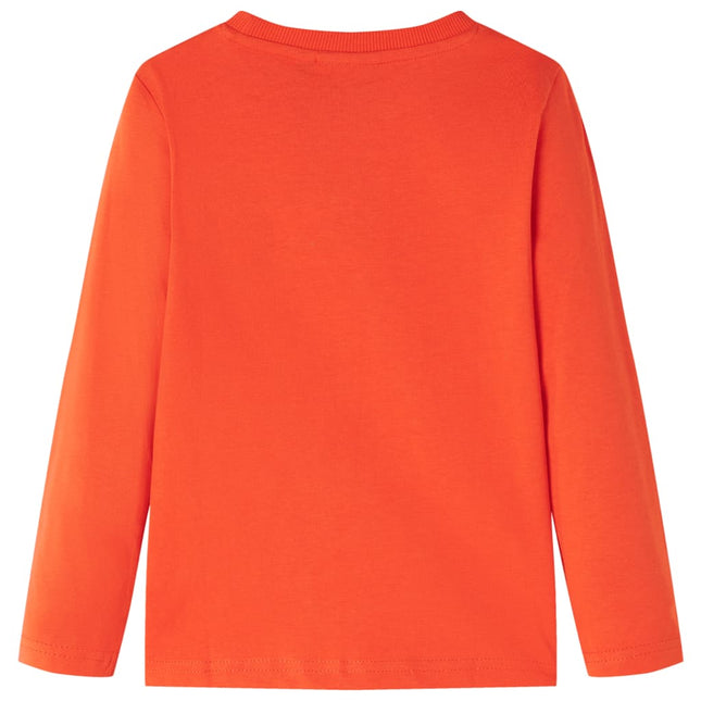 Langærmet T-shirt til børn str. 116 orange