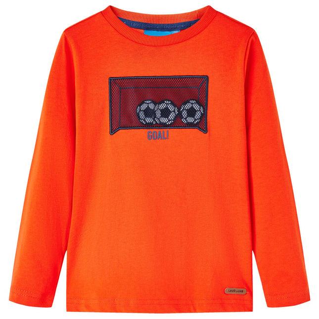 Langærmet T-shirt til børn str. 104 orange