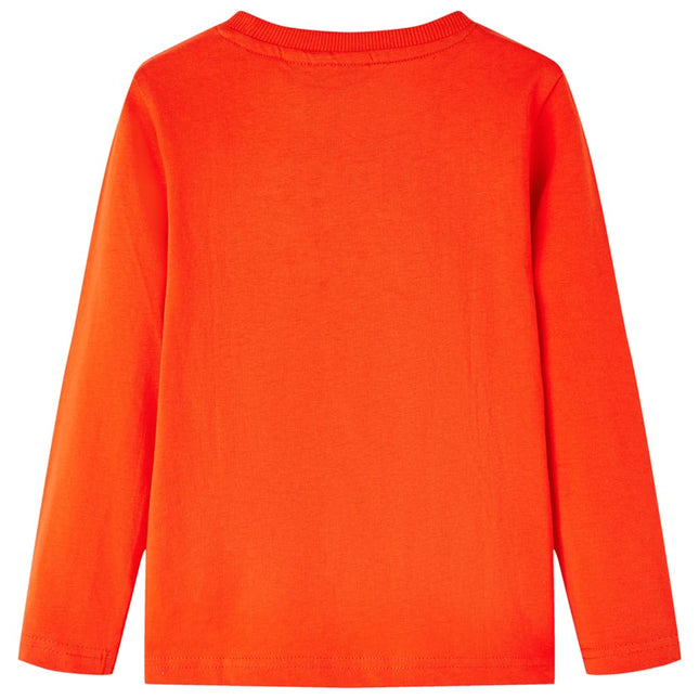 Langærmet T-shirt til børn str. 116 orange