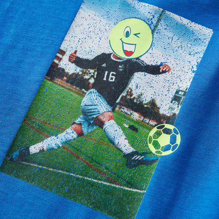 Langærmet T-shirt til børn str. 116 koboltblå