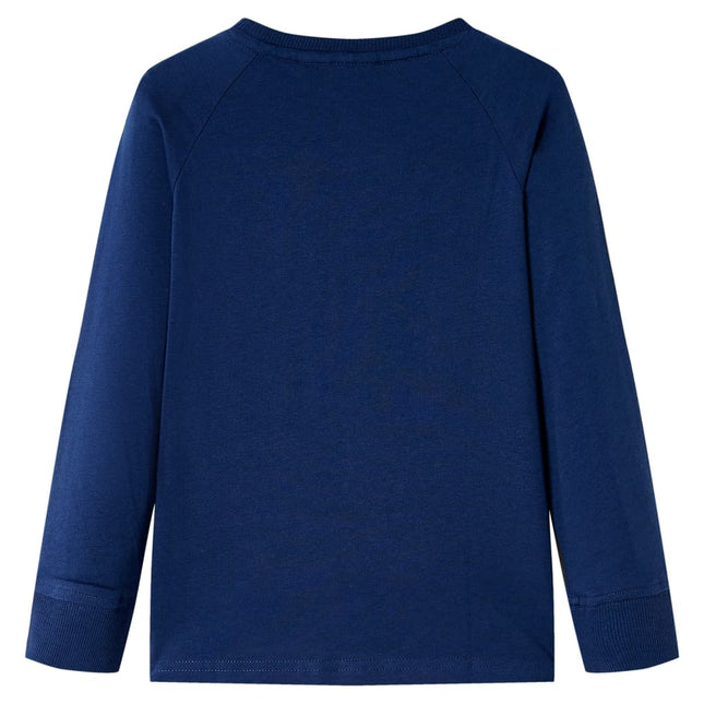 Langærmet T-shirt til børn str. 128 marineblå