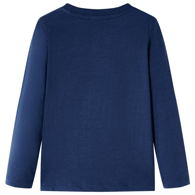 Langærmet T-shirt til børn str. 140 blåmeleret