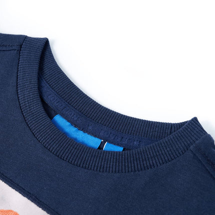 Langærmet T-shirt til børn str. 140 blåmeleret