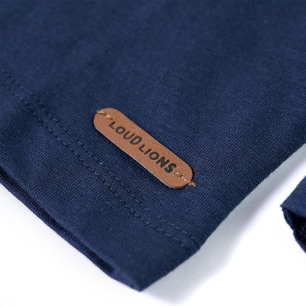 Langærmet T-shirt til børn str. 140 blåmeleret