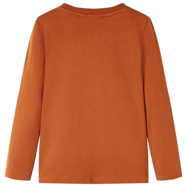 Langærmet T-shirt til børn str. 116 cm orange