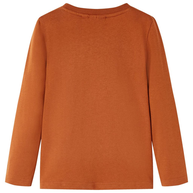 Langærmet T-shirt til børn str. 128 cm orange