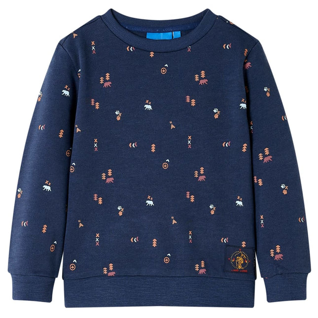 Sweatshirt til børn str. 92 ræv mørk blåmeleret