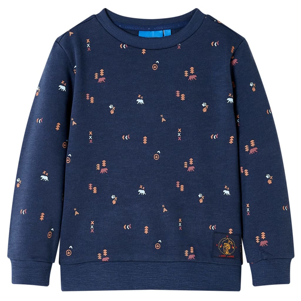Sweatshirt til børn str. 92 ræv mørk blåmeleret