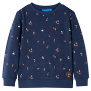 Sweatshirt til børn str. 92 ræv mørk blåmeleret