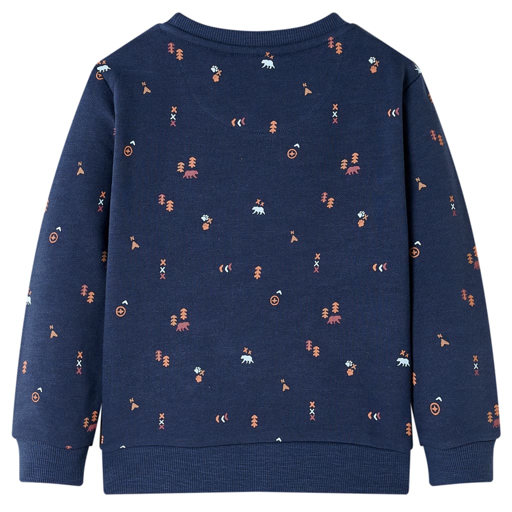 Sweatshirt til børn str. 92 ræv mørk blåmeleret
