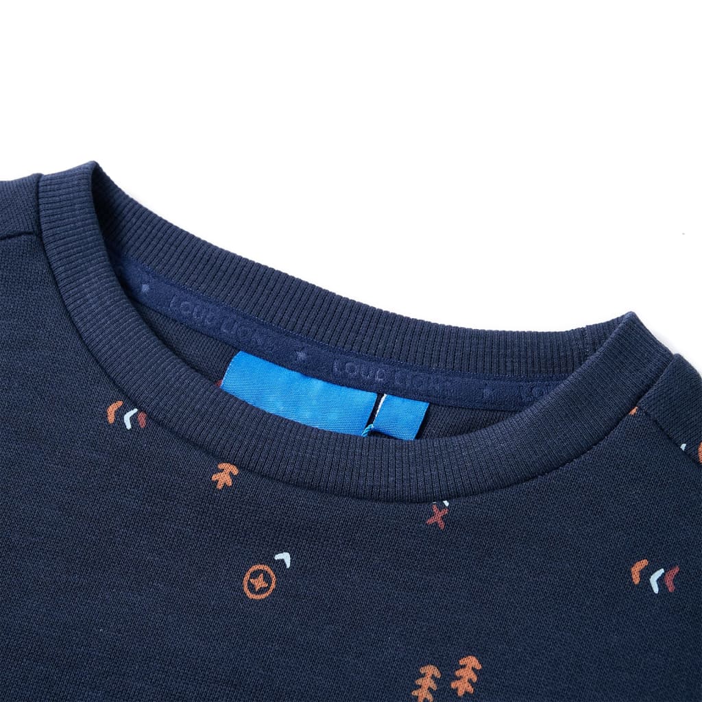 Sweatshirt til børn str. 92 ræv mørk blåmeleret