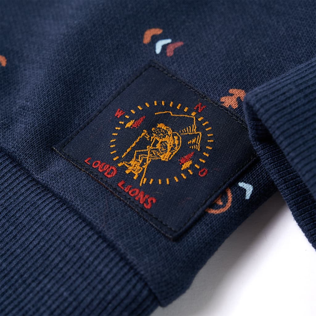 Sweatshirt til børn str. 92 ræv mørk blåmeleret