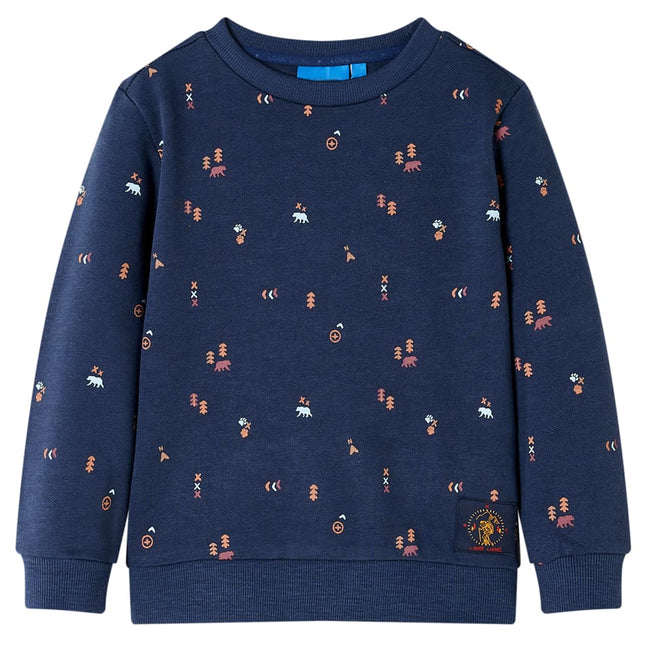 Sweatshirt til børn str. 104 mørk blåmeleret