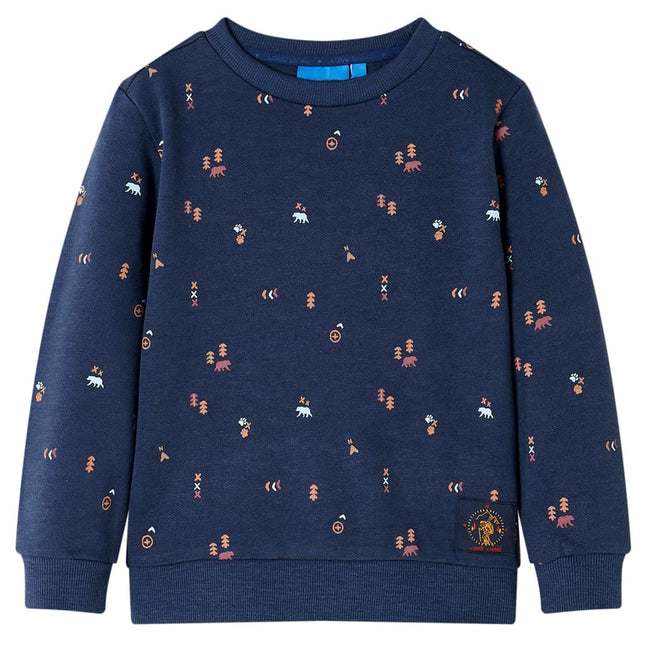 Sweatshirt til børn str. 116 mørk blåmeleret