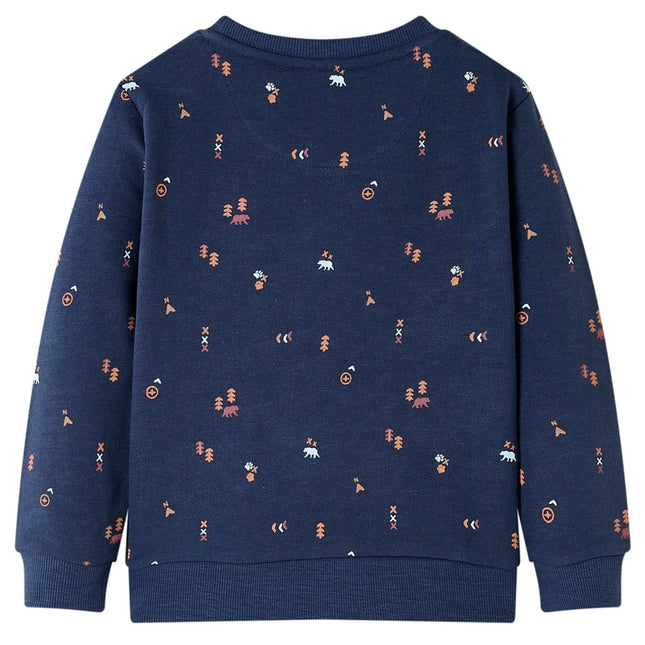 Sweatshirt til børn str. 116 mørk blåmeleret