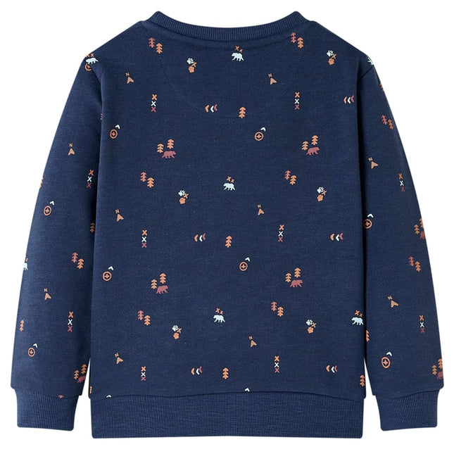 Sweatshirt til børn str. 128 mørk blåmeleret