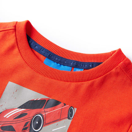 Langærmet T-shirt til børn str. 116 cm orange
