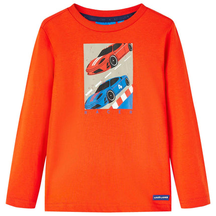 Langærmet T-shirt til børn str. 128 cm orange