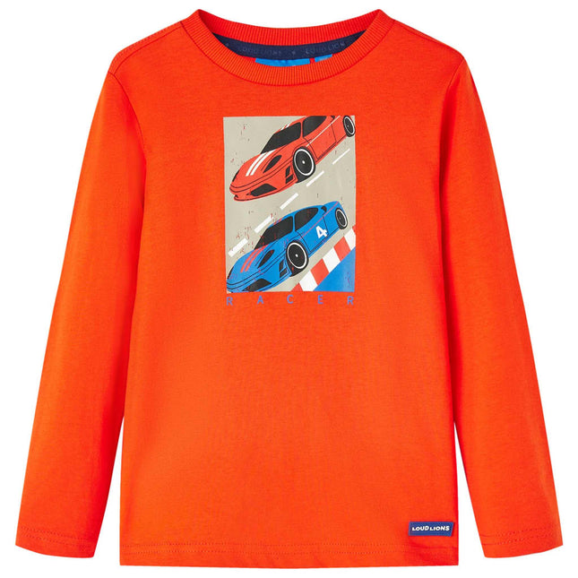 Langærmet T-shirt til børn str. 128 cm orange