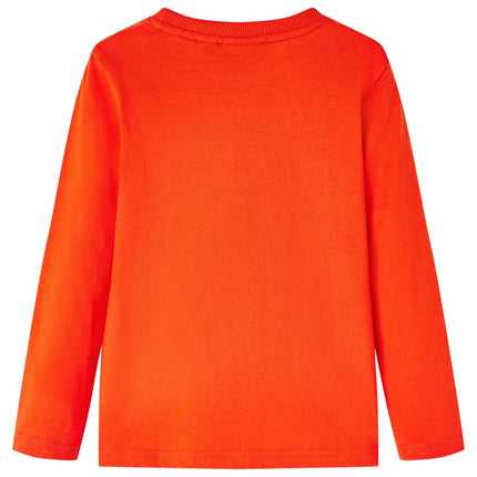 Langærmet T-shirt til børn str. 128 cm orange