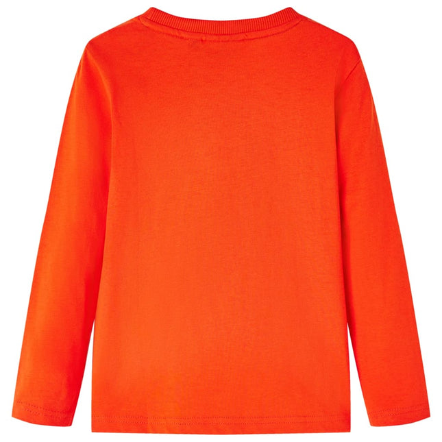 Langærmet T-shirt til børn str. 128 cm orange