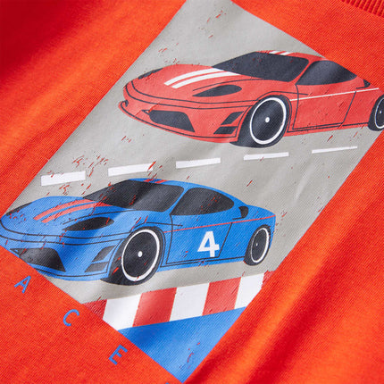 Langærmet T-shirt til børn str. 128 cm orange