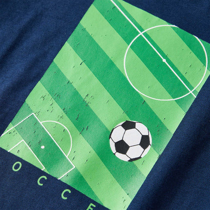 Langærmet T-shirt til børn str. 116 marineblå