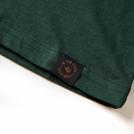 Langærmet T-shirt til børn str. 104 mørkegrøn