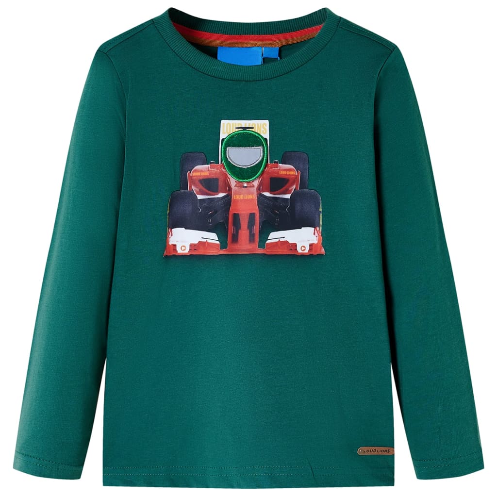 Langærmet T-shirt til børn str. 128 cm grøn