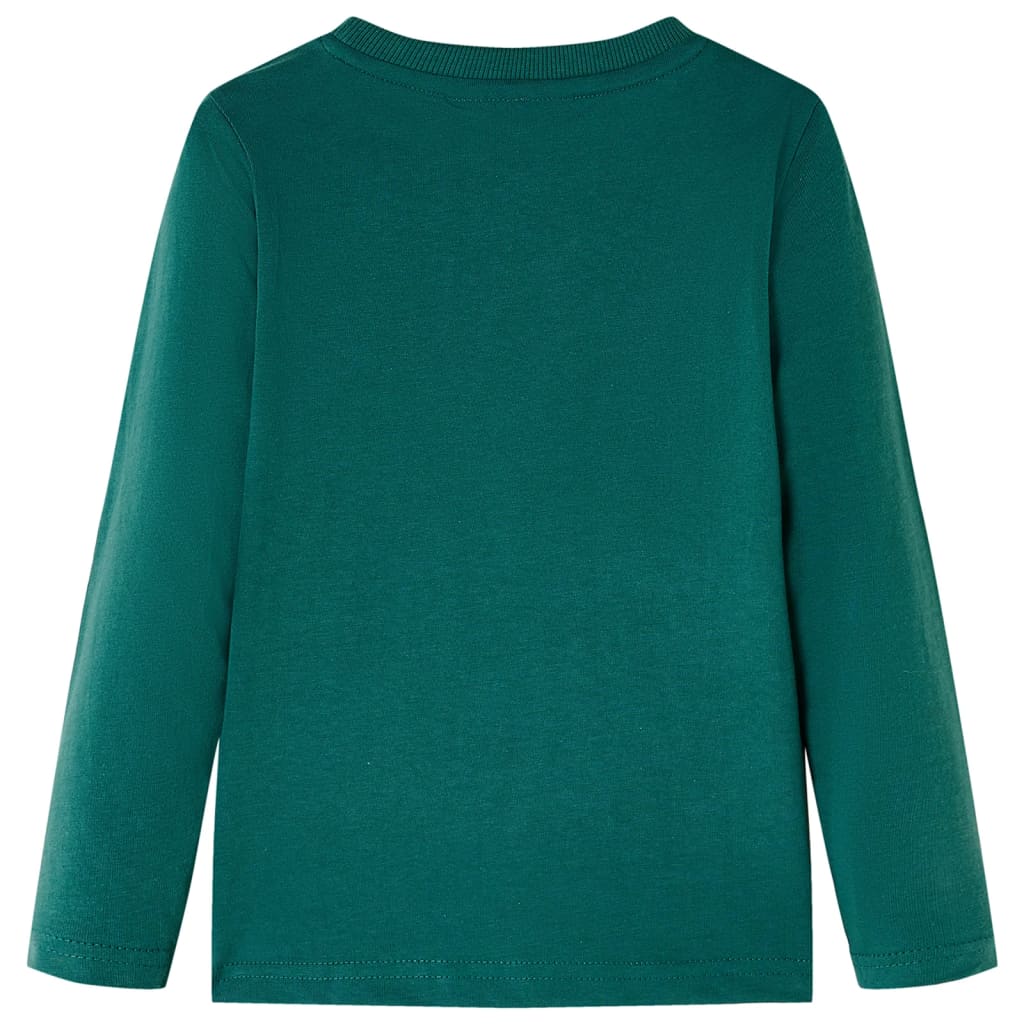 Langærmet T-shirt til børn str. 128 cm grøn