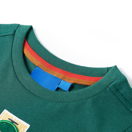 Langærmet T-shirt til børn str. 128 cm grøn