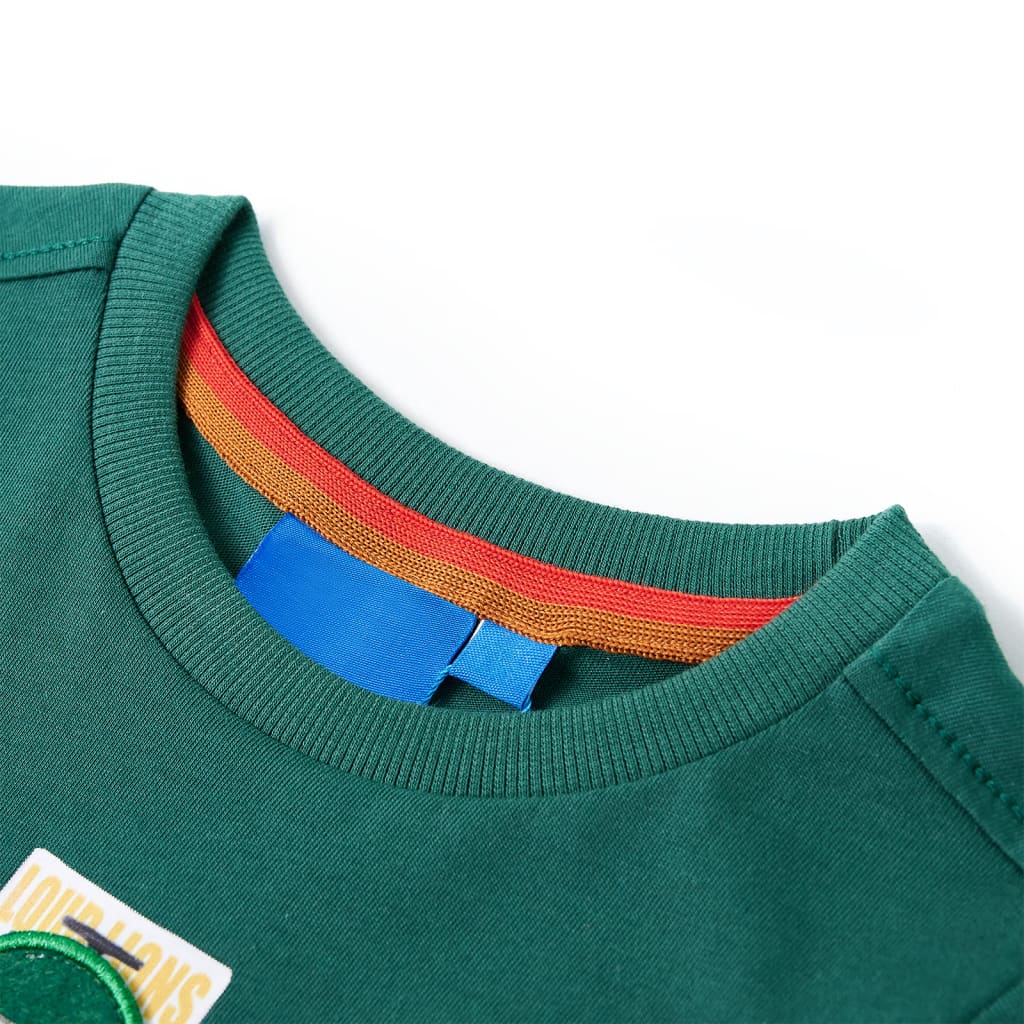 Langærmet T-shirt til børn str. 128 cm grøn