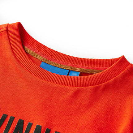 Langærmet T-shirt til børn str. 116 cm orange
