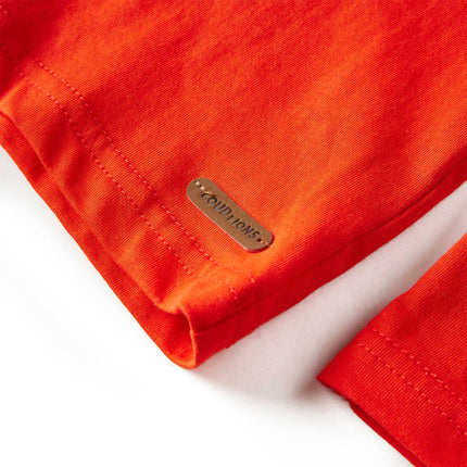 Langærmet T-shirt til børn str. 116 cm orange
